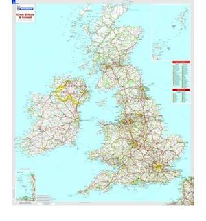 Great Britain & Ireland - Michelin rolled & tubed wall map Encapsulated