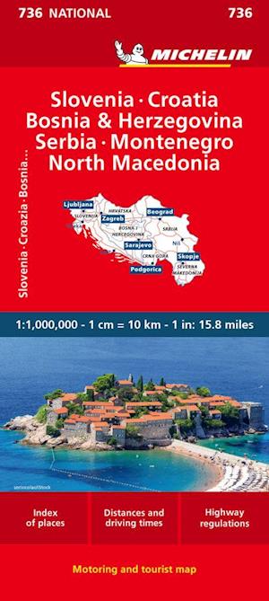 Slovenia, Croatia, Bosnia - Michelin National Map 736