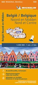 Michelin Benelux Blad 533: Belgium North and Central