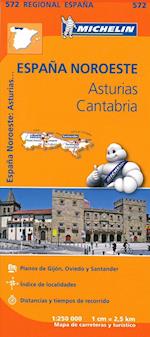 Michelin Spain Blad 572: Northwest Spain: Asturias, Cantabria 1:250.000