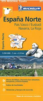 Michelin Spain Blad 573: North Centre, Pais Vasco/Euskadi, Navarra, Rioja 1:250.000