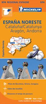 Michelin Spain Blad 574: North East Spain: Aragon, Cataluna/Catalunya, Andorra 1:400.000