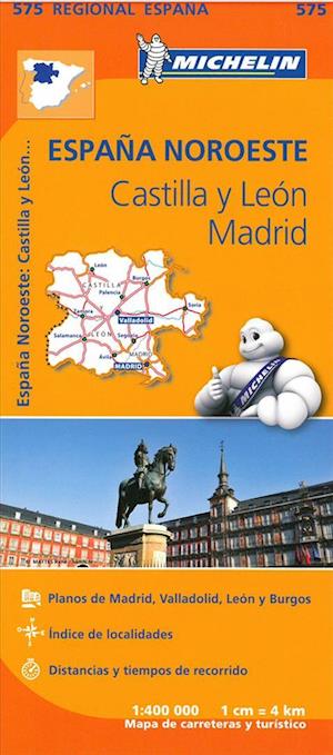 Michelin Spain Blad 575: North Spain: Castilla y Leon, Madrid 1:400 000