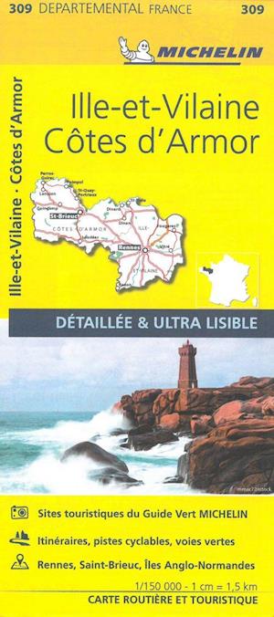 Cotes-d'Armor, Ille-et-Vilaine - Michelin Local Map 309