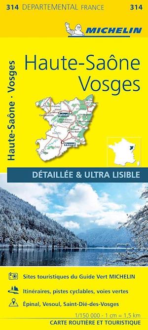 Haute-Saône Vosges - Michelin Local Map 314