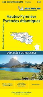 Hautes-Pyrenees  Pyrenees-Atlantiques - Michelin Local Map 342