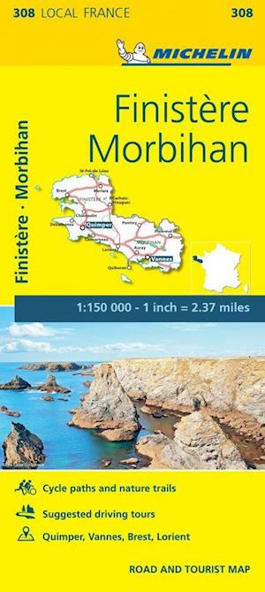 Finistere, Morbihan - Michelin Local Map 308