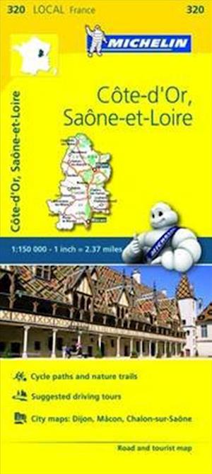 Cote-d'Or, Saone-et-Loire - Michelin Local Map 320