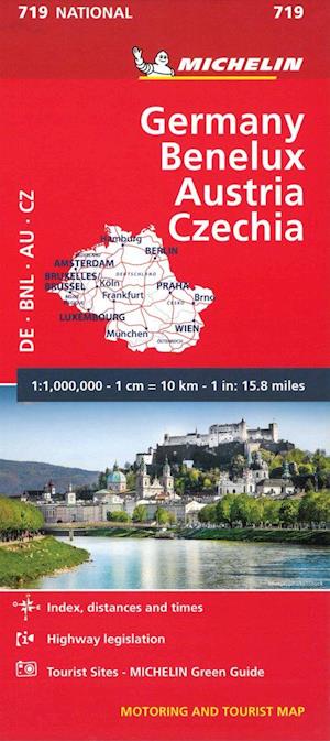 Germany, Benelux, Austria, Czech Republic, Michelin National Map 719