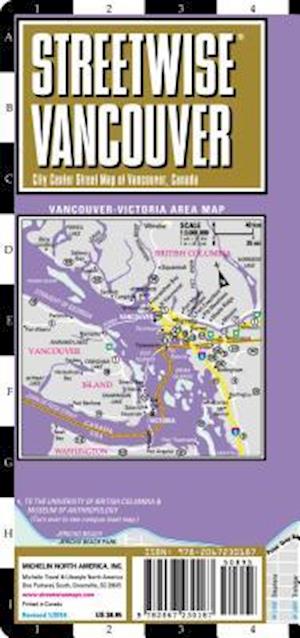 Streetwise Vancouver Map - Laminated City Center Street Map of Vancouver, Canada