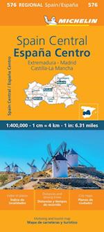 Spain Central, Extremadura, Castilla-La Mancha, Madrid - Michelin Regional Map 576