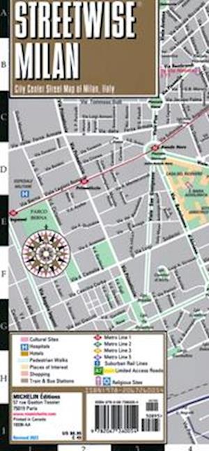 Streetwise Milan Map - Laminated City Center Street Map of Milan, Italy