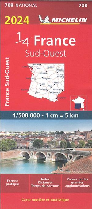 France Southwest 2024, Michelin National Map 708*