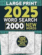 2025 Word Search for Adults Large Print, 2000 Words