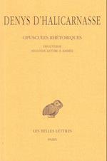 Denys d'Halicarnasse, Opuscules Rhetoriques