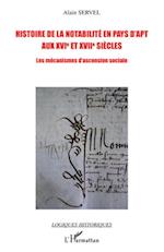 Histoire de la notabilité en pays d'Apt aux XVIe et XVIIe siècles