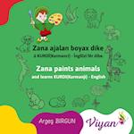 Zana paints animals and learns KURDI(Kurmanji) - English