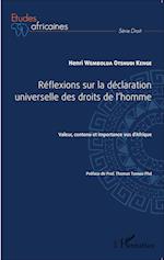 Réflexions sur la déclaration universelle des droits de l'homme