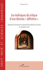 Techniques de critique d'une décision "définitive"