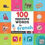 100 opposite words in french: Bilingual picture book for kids: english / french with pronunciations 