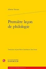 Premiere Lecon de Philologie