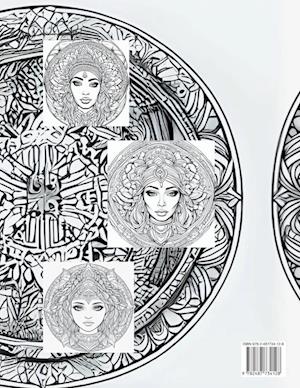 Mandalas Girls Faces .Coloring Pages for Adults