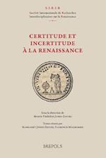 SIRIR 02 Certitude et incertitude a la Renaissance, F. Malhomme & M. Jones-Davies