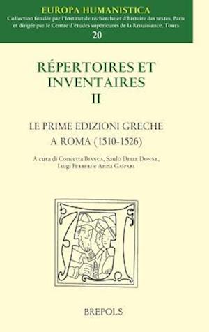 Le Prime Edizioni Greche a Roma (1510-1526)