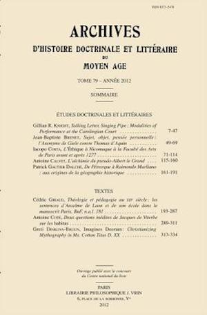 Archives D'Histoire Doctrinale Et Litteraire Du Moyen Age