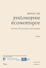 Revue de Philosophie Economique / Review of Economic Philosophy