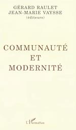 Communauté et modernité
