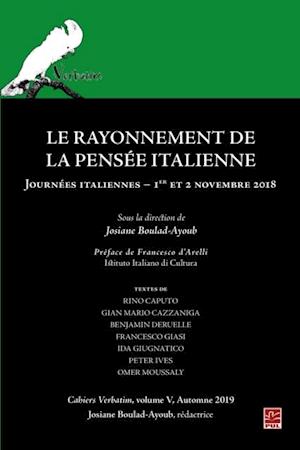 Le rayonnement de la pensée Italienne - Cahiers Verbatim V