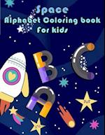 Space Alphabet Coloring  Book for Kids