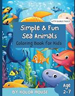 Simple & Fun Sea Animals Coloring Book