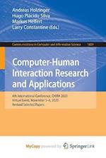 Computer-Human Interaction Research and Applications : 4th International Conference, CHIRA 2020, Virtual Event, November 5-6, 2020, Revised Selected P
