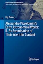Alessandro Piccolomini's Early Astronomical Works