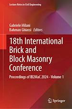 18th International Brick and Block Masonry Conference