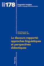 Le Discours Rapporté Approches Linguistiques Et Perspectives Didactiques