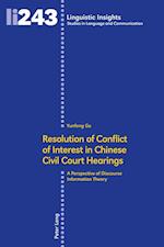 Resolution of Conflict of Interest in Chinese Civil Court Hearings