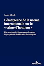 L'Emergence de la Norme Internationale Sur Le " Crime d'Honneur "