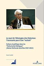 Le Souci de l'Allemagne Chez Habermas