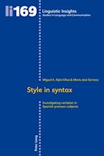 Style in syntax