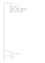 Script - Über das Wesen der Schrift