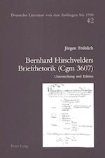 Bernhard Hirschvelders Briefrhetorik (Cgm 3607)