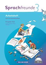 Sprachfreunde 3. Schuljahr. Neubearbeitung 2010. Ausgabe Süd (Sachsen, Sachsen-Anhalt, Thüringen). Arbeitsheft mit CD-ROM
