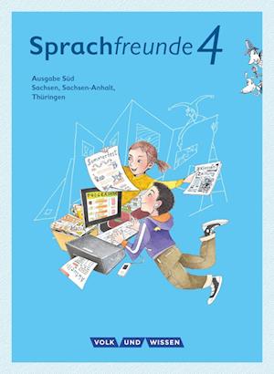 Sprachfreunde 4. Schuljahr - Ausgabe Süd (Sachsen, Sachsen-Anhalt, Thüringen) - Sprachbuch mit Grammatiktafel und Lernentwicklungsheft