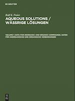 Data for Inorganic and Organic Compounds. Daten für Anorganische und Organische Verbindungen