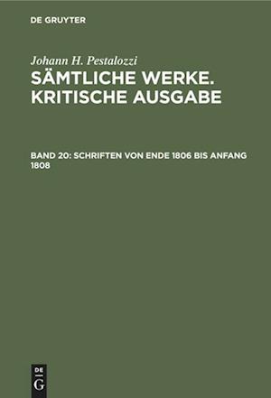 Schriften Von Ende 1806 Bis Anfang 1808