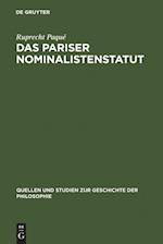 Das Pariser Nominalistenstatut