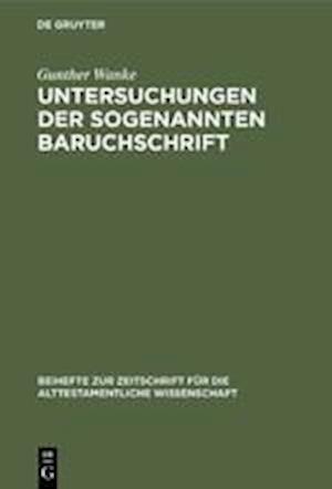 Untersuchungen Der Sogenannten Baruchschrift